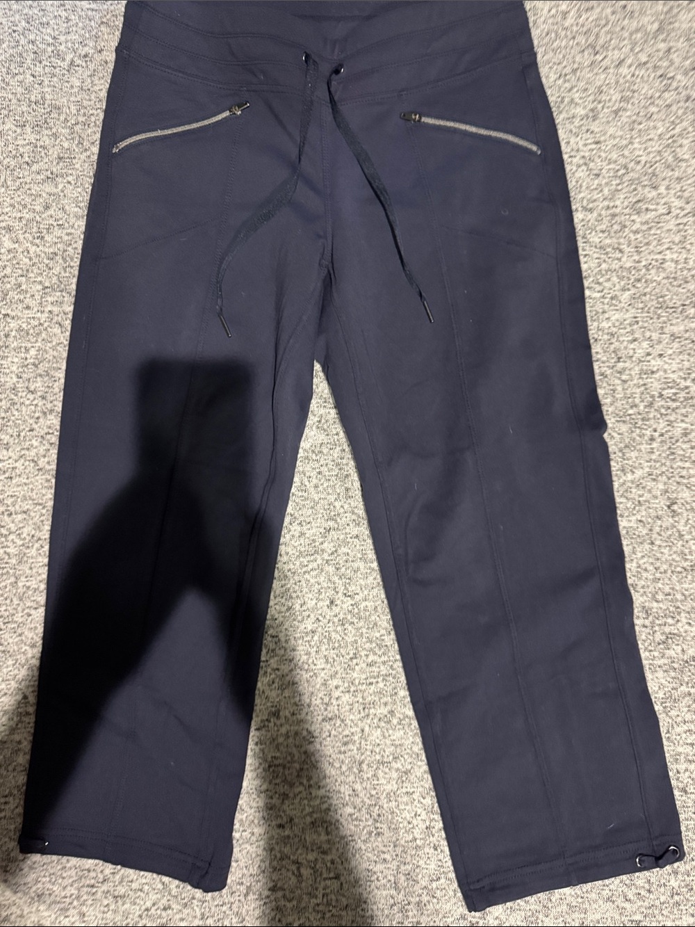 Athleta Navy Wide-Leg Drawstring Capris